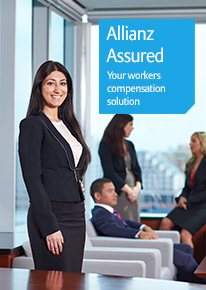 A women smiling towards the camera, on the cover image of the Workers' Compensation document